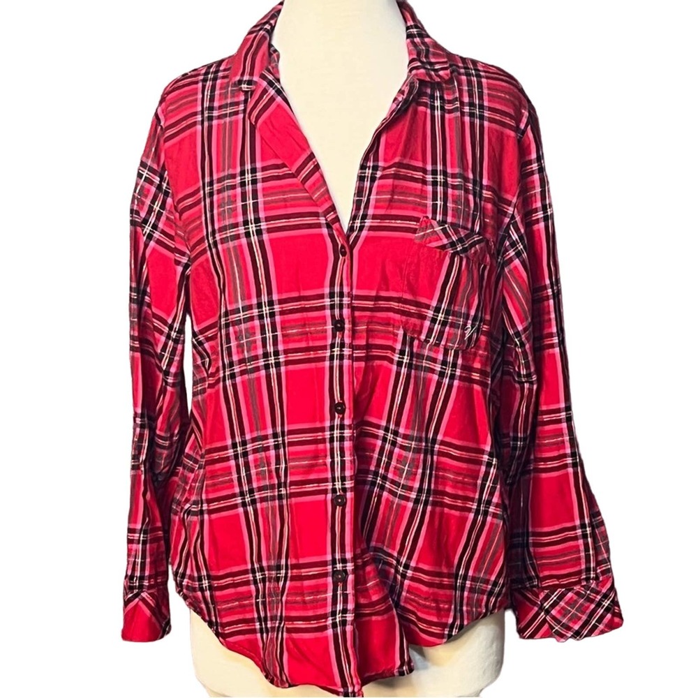 Victoria's‎ Secret Button Down Flannel Nightshirt Women's Medium
